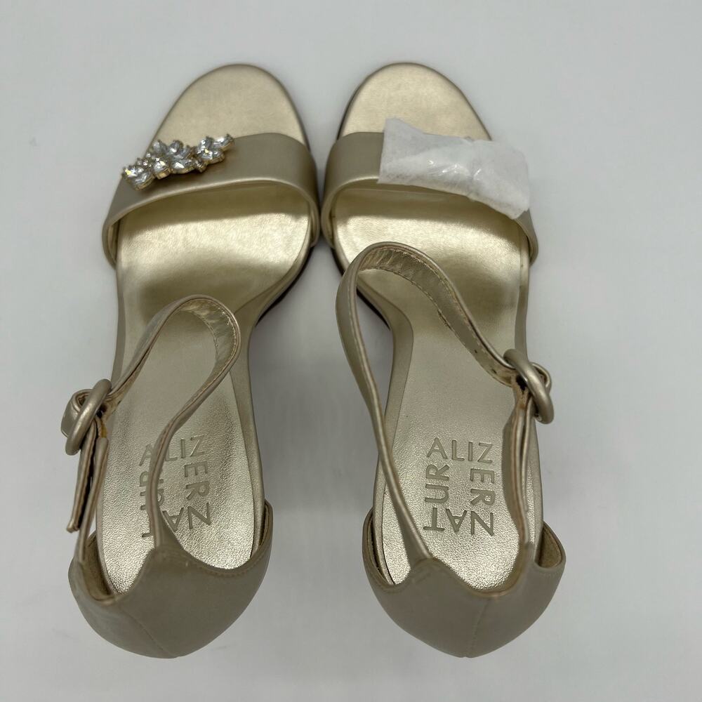 Naturalizer Kinsey Rhinestone Open Toe Ankle Strap Heel Womens Size 9 Wedding - Picture 8 of 13